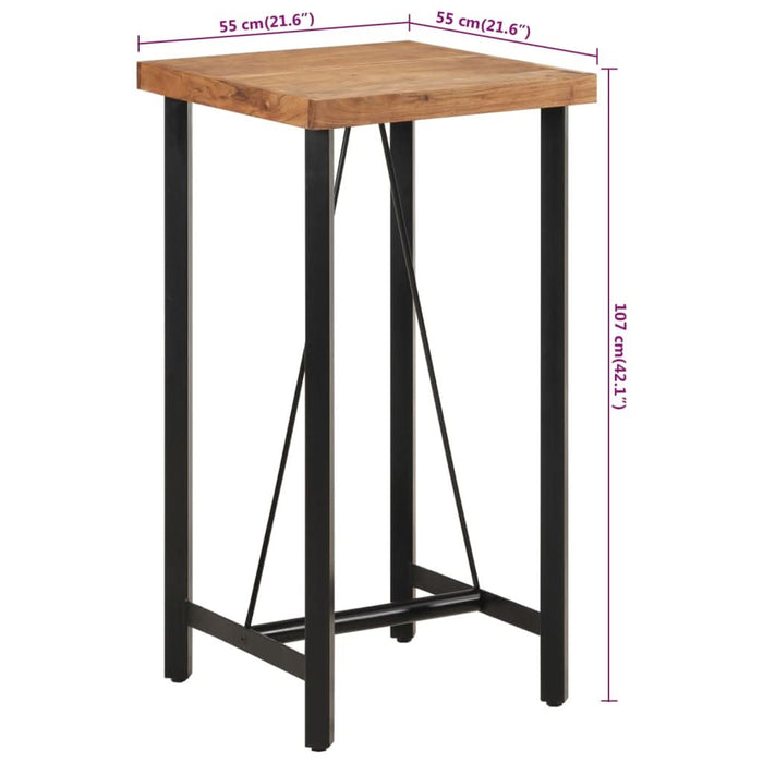 Masă de bar, 55x55x107 cm, lemn masiv acacia și fier - WALTI WALTI