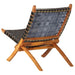 Scaun relaxant pliant, negru, piele naturală - WALTI WALTI