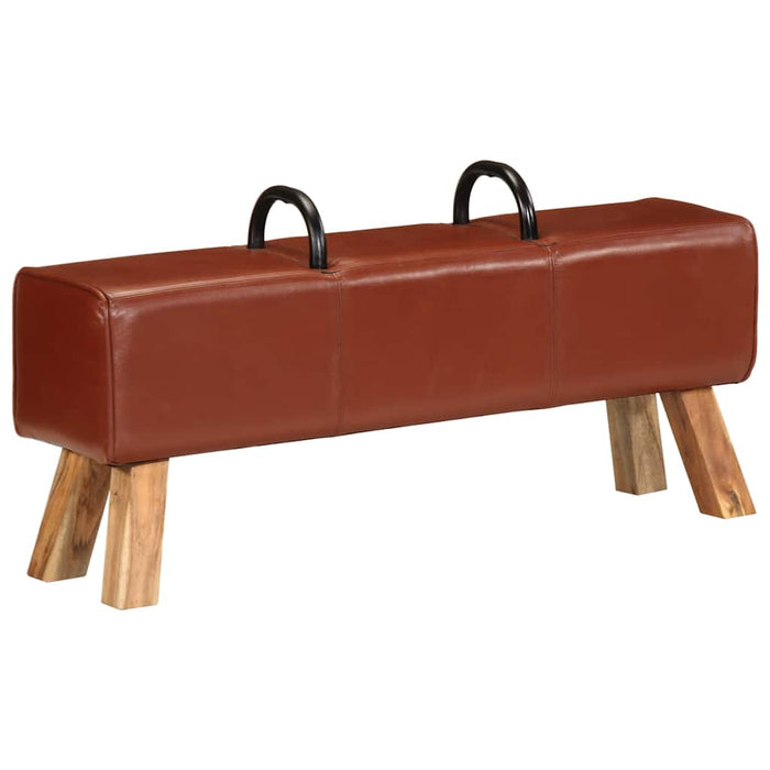 Bancă de gimnastică, maro, 110 cm, piele naturală - WALTI WALTI