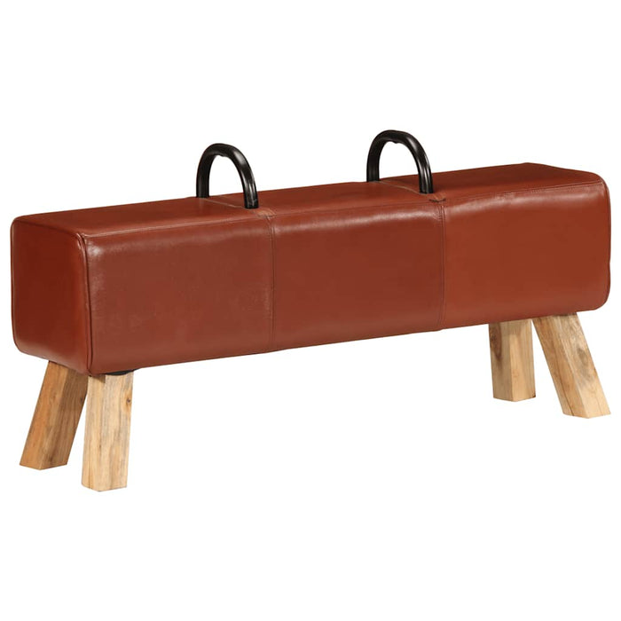 Bancă de gimnastică, maro, 110 cm, piele naturală - WALTI WALTI