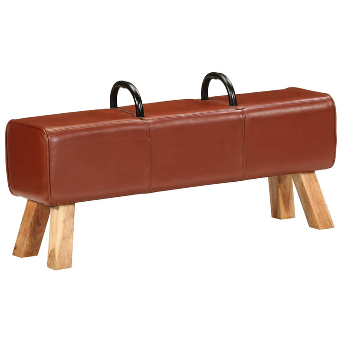 Bancă de gimnastică, maro, 110 cm, piele naturală - WALTI WALTI