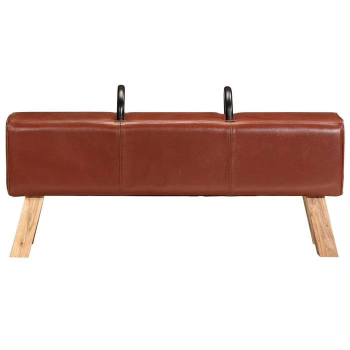 Bancă de gimnastică, maro, 110 cm, piele naturală - WALTI WALTI