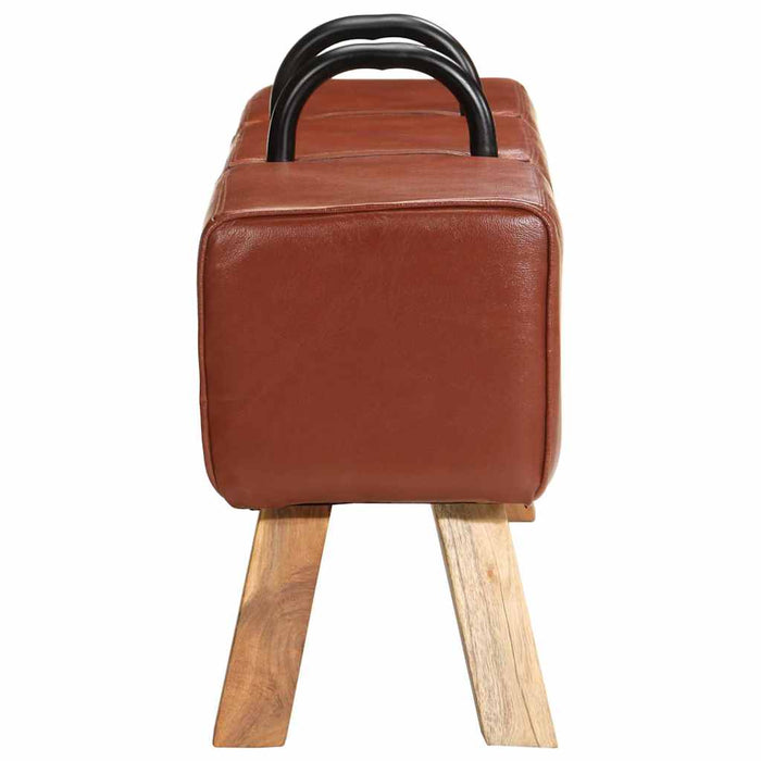 Bancă de gimnastică, maro, 110 cm, piele naturală - WALTI WALTI