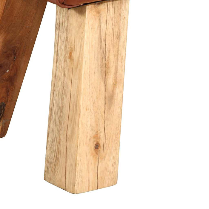 Bancă de gimnastică, maro, 110 cm, piele naturală - WALTI WALTI