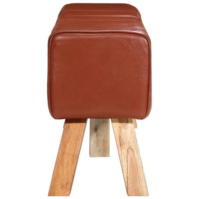 Bancă de gimnastică, maro, 160 cm, piele naturală - WALTI WALTI