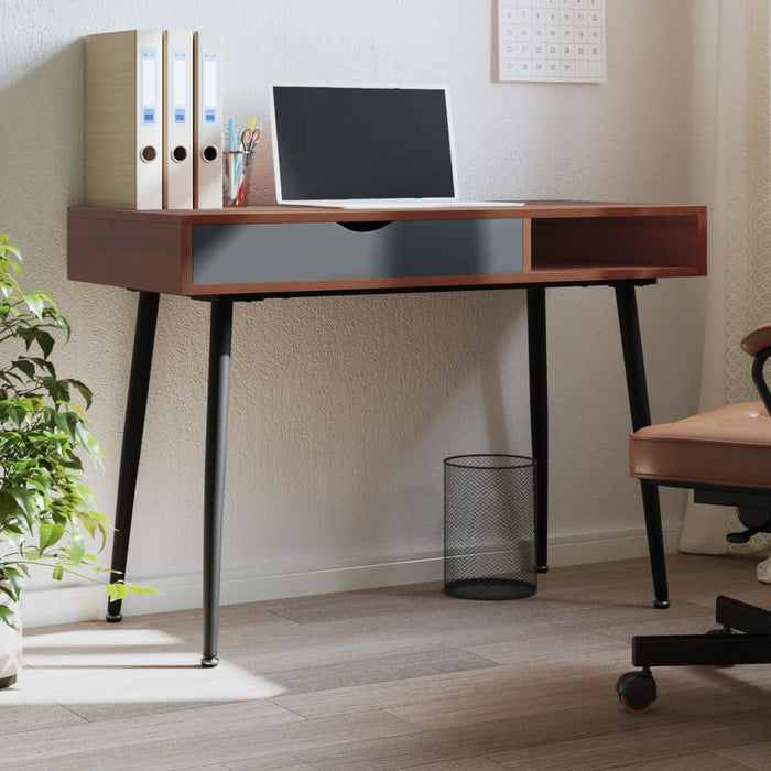 Birou de computer cu sertar, maro, 110x50x75 cm, lemn prelucrat - WALTI WALTI