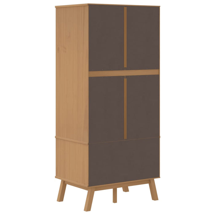 Șifonier "OLDEN", alb/maro, 76,5x53x172 cm, lemn masiv pin - WALTI WALTI