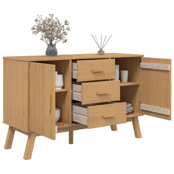 Dulap "OLDEN", maro, 114x43x73,5 cm, lemn masiv pin - WALTI WALTI