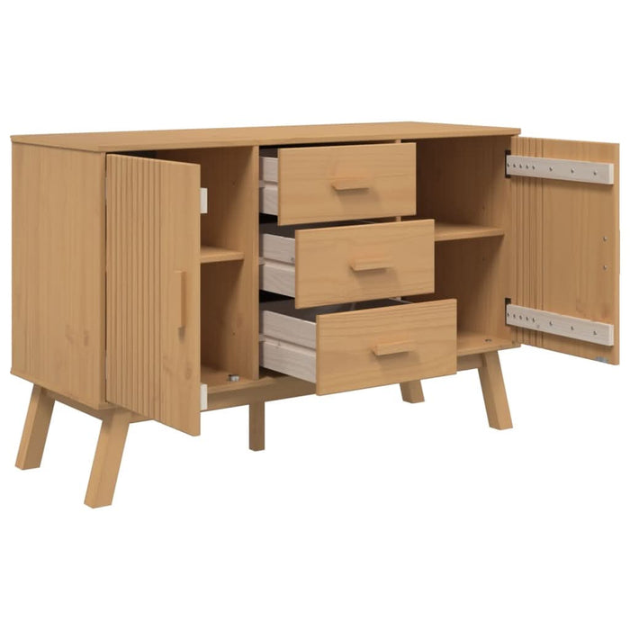 Dulap "OLDEN", maro, 114x43x73,5 cm, lemn masiv pin - WALTI WALTI