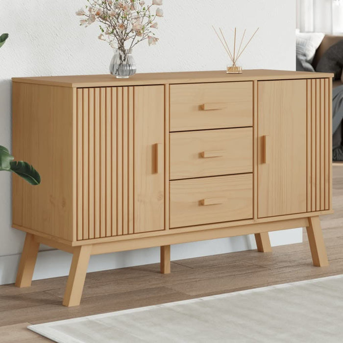 Dulap "OLDEN", maro, 114x43x73,5 cm, lemn masiv pin - WALTI WALTI