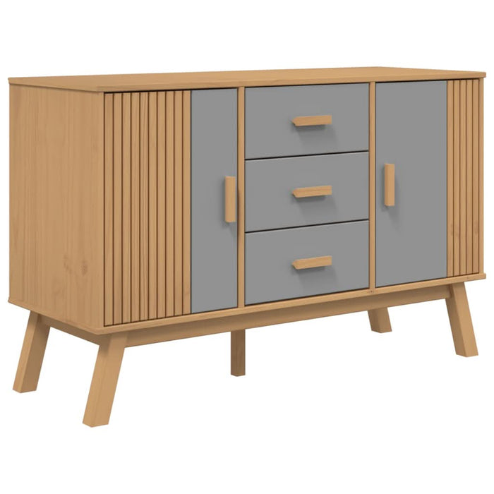 Dulap "OLDEN", gri și maro, 114x43x73,5 cm, lemn masiv pin - WALTI WALTI