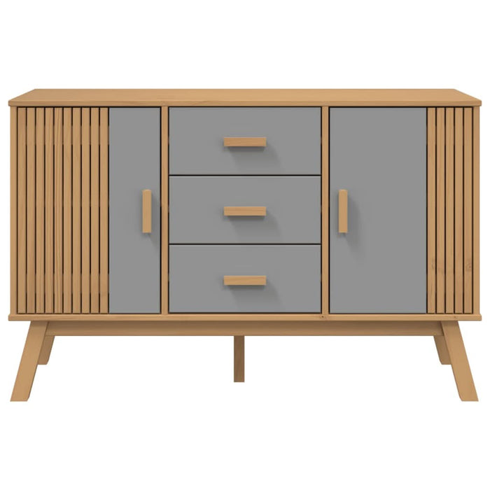 Dulap "OLDEN", gri și maro, 114x43x73,5 cm, lemn masiv pin - WALTI WALTI