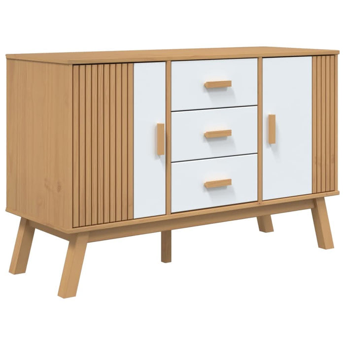 Servantă "OLDEN", alb și maro, 114x43x73,5 cm, lemn masiv pin - WALTI WALTI