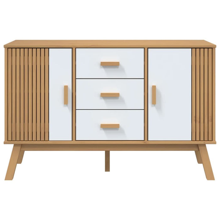 Servantă "OLDEN", alb și maro, 114x43x73,5 cm, lemn masiv pin - WALTI WALTI