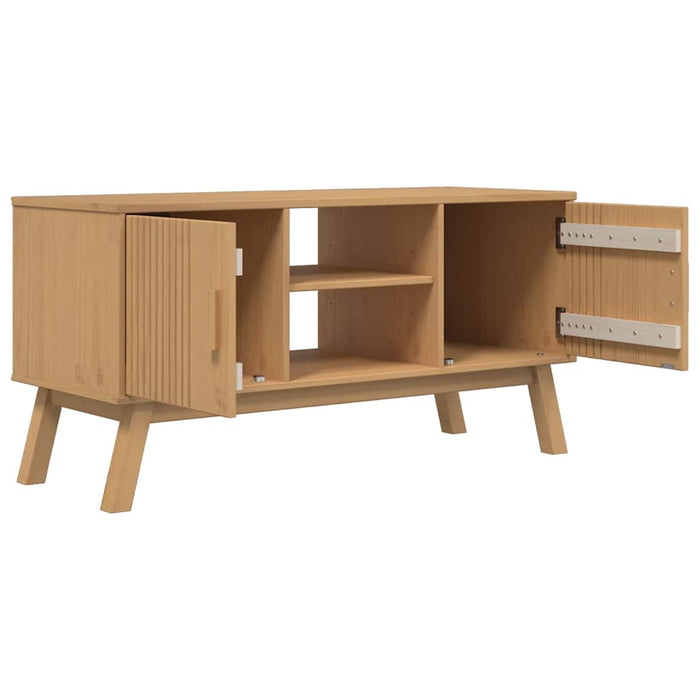 Dulap TV „OLDEN”, maro, 114x43x57 cm, lemn masiv pin - WALTI WALTI