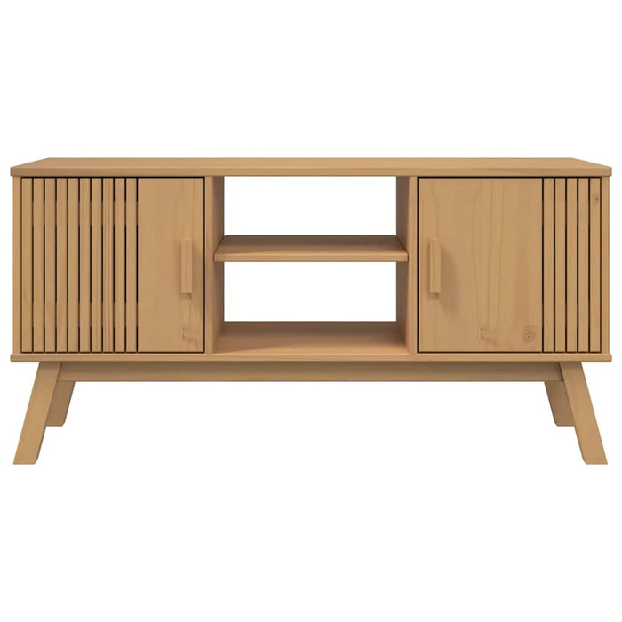 Dulap TV „OLDEN”, maro, 114x43x57 cm, lemn masiv pin - WALTI WALTI