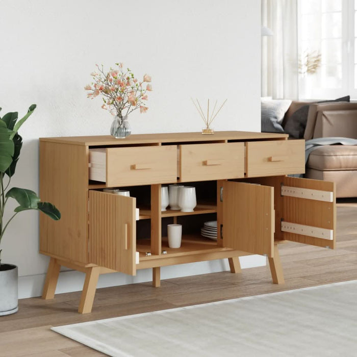 Dulap "OLDEN", maro, 114x43x73,5 cm, lemn masiv pin - WALTI WALTI