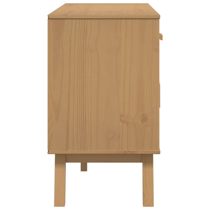 Servantă "OLDEN", alb și maro, 114x43x73,5 cm, lemn masiv pin WALTI
