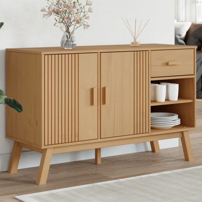 Dulap "OLDEN", maro, 114x43x73,5 cm, lemn masiv pin - WALTI WALTI