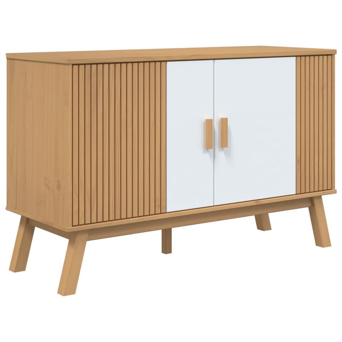 Servantă "OLDEN", alb și maro, 114x43x73,5 cm, lemn masiv pin - WALTI WALTI