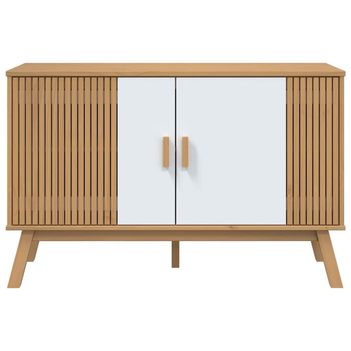 Servantă "OLDEN", alb și maro, 114x43x73,5 cm, lemn masiv pin - WALTI WALTI