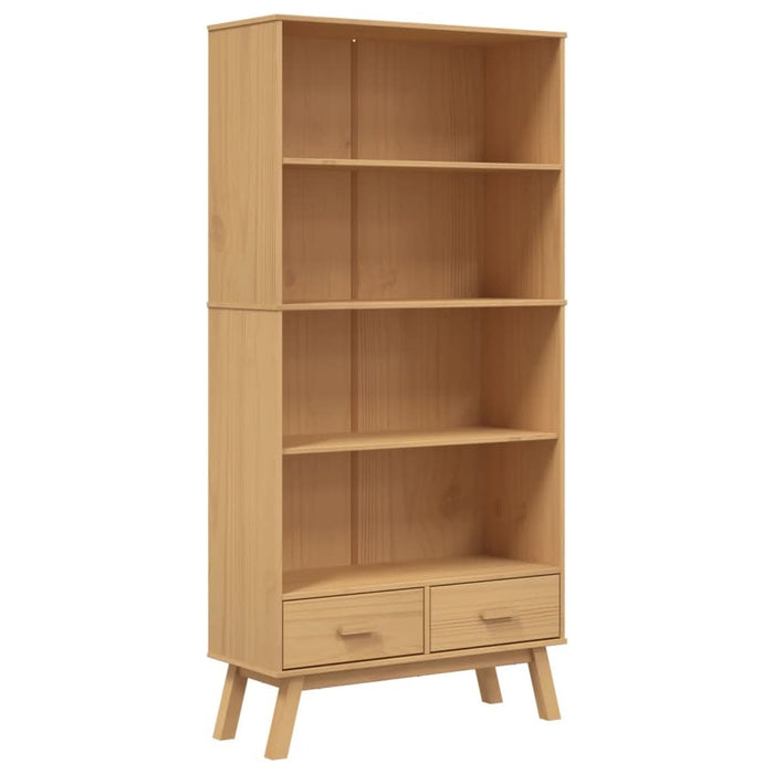 Bibliotecă cu 4 niveluri „OLDEN”, maro, lemn masiv de pin - WALTI WALTI