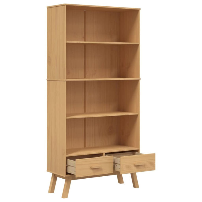 Bibliotecă cu 4 niveluri „OLDEN”, maro, lemn masiv de pin - WALTI WALTI