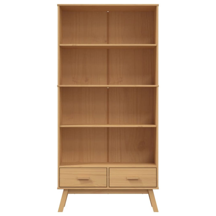 Bibliotecă cu 4 niveluri „OLDEN”, maro, lemn masiv de pin - WALTI WALTI