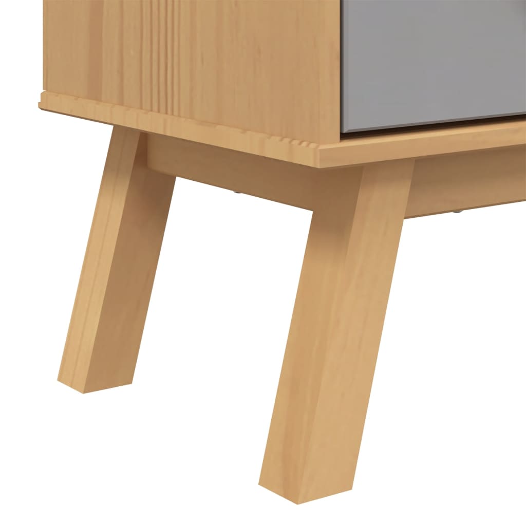 Bibliotecă cu 4 niveluri „OLDEN”, gri și maro, lemn masiv pin - WALTI