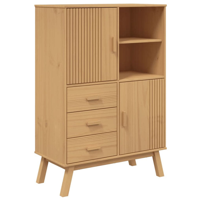 Dulap înalt „OLDEN”, maro, 85x43x125 cm, lemn masiv pin - WALTI WALTI