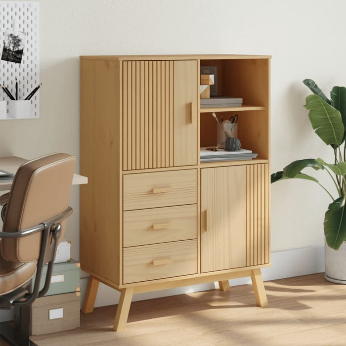 Dulap înalt „OLDEN”, maro, 85x43x125 cm, lemn masiv pin - WALTI WALTI