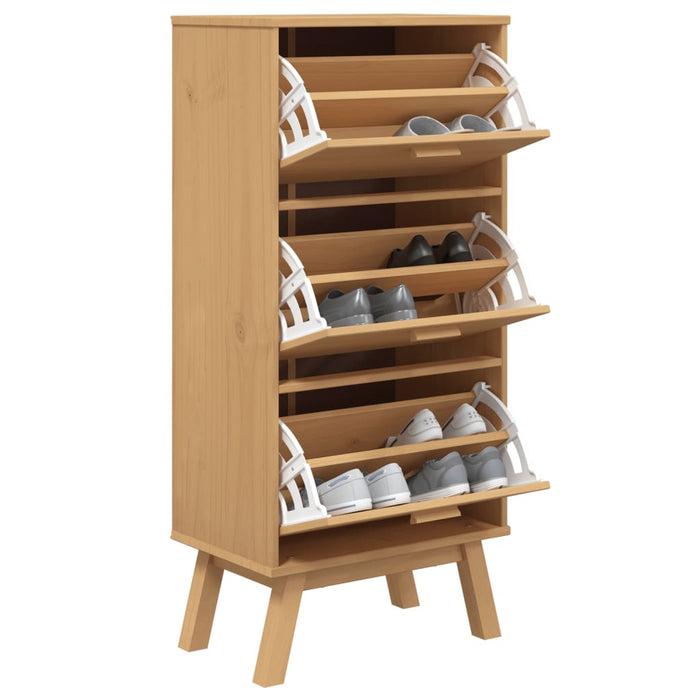 Pantofar „OLDEN”, maro, 55x35x120 cm, lemn masiv pin - WALTI WALTI