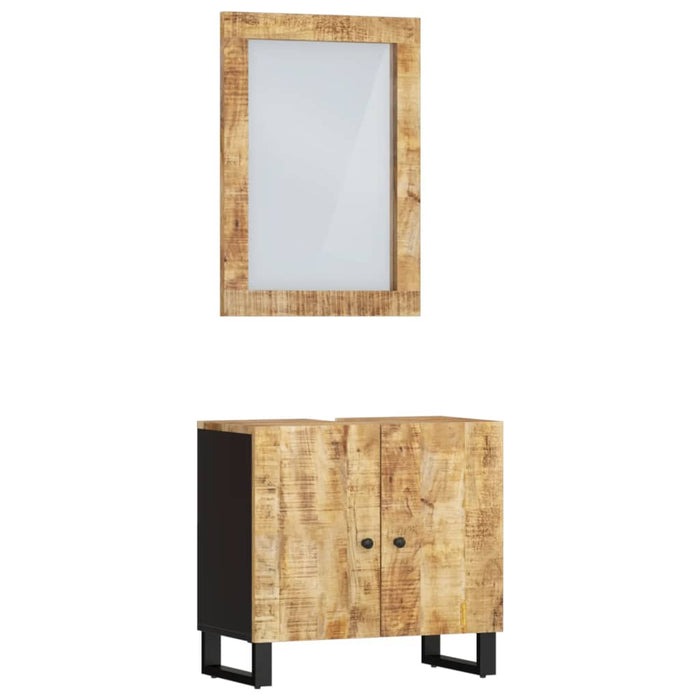 Set mobilier de baie, 2 piese, lemn masiv de mango WALTI