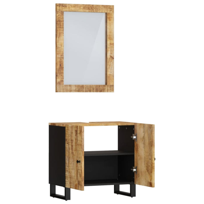 Set mobilier de baie, 2 piese, lemn masiv de mango WALTI