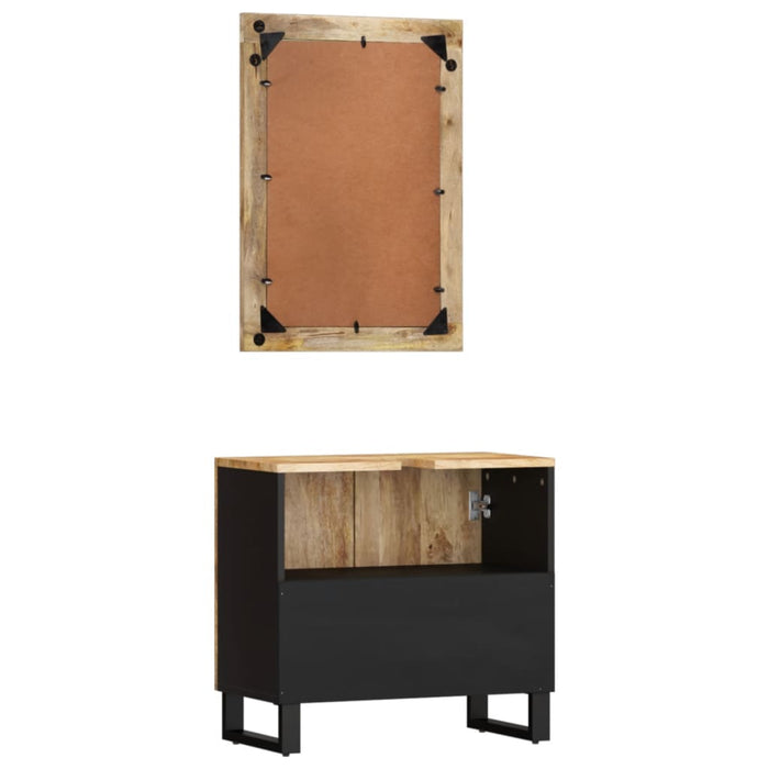 Set mobilier de baie, 2 piese, lemn masiv de mango WALTI