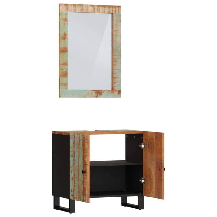 Set mobilier de baie, 2 piese, lemn masiv reciclat - WALTI WALTI