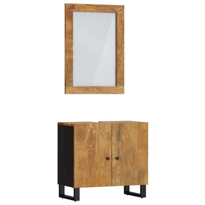 Set mobilier de baie, 2 piese, lemn masiv de mango WALTI