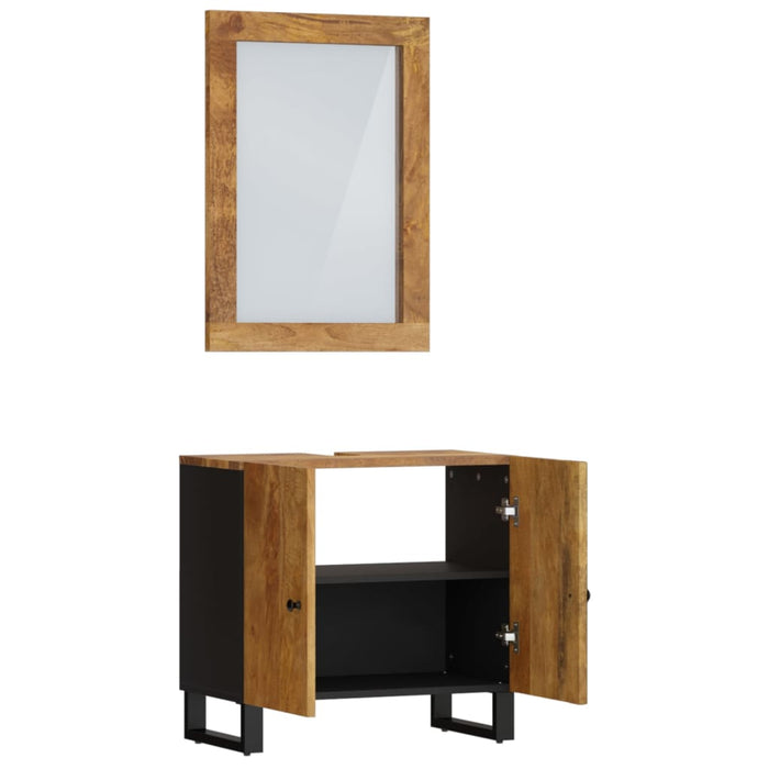 Set mobilier de baie, 2 piese, lemn masiv de mango WALTI