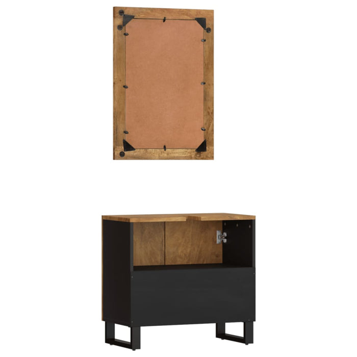 Set mobilier de baie, 2 piese, lemn masiv de mango WALTI