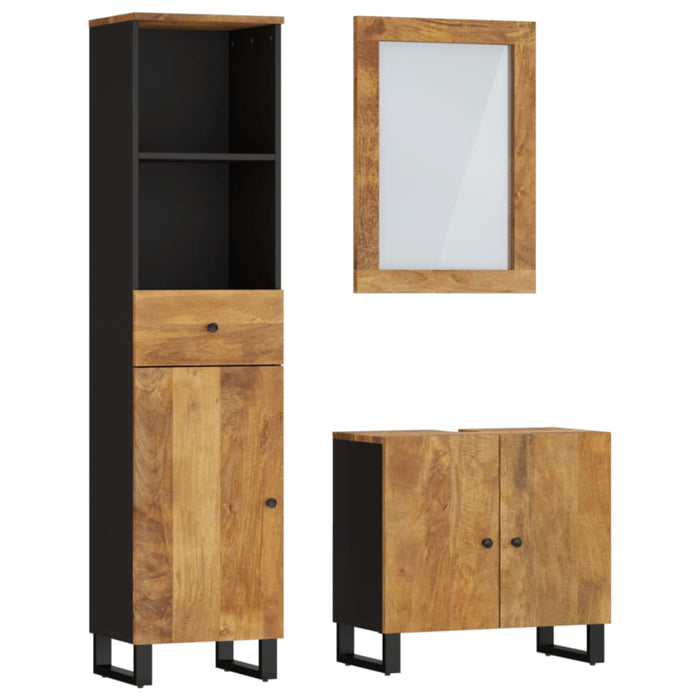 Set mobilier de baie, 3 piese, lemn masiv de mango - WALTI WALTI