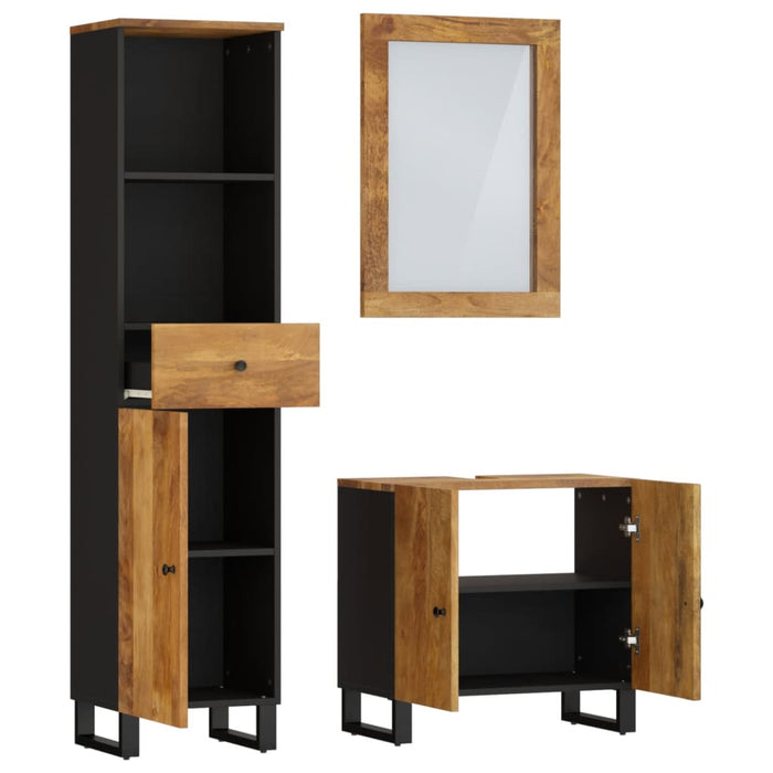 Set mobilier de baie, 3 piese, lemn masiv de mango - WALTI WALTI