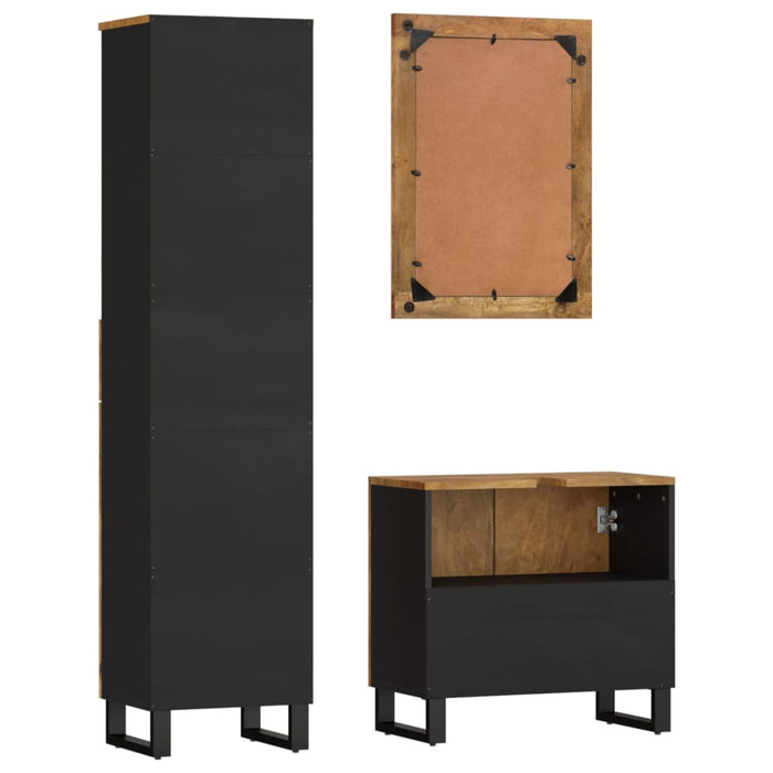 Set mobilier de baie, 3 piese, lemn masiv de mango - WALTI WALTI