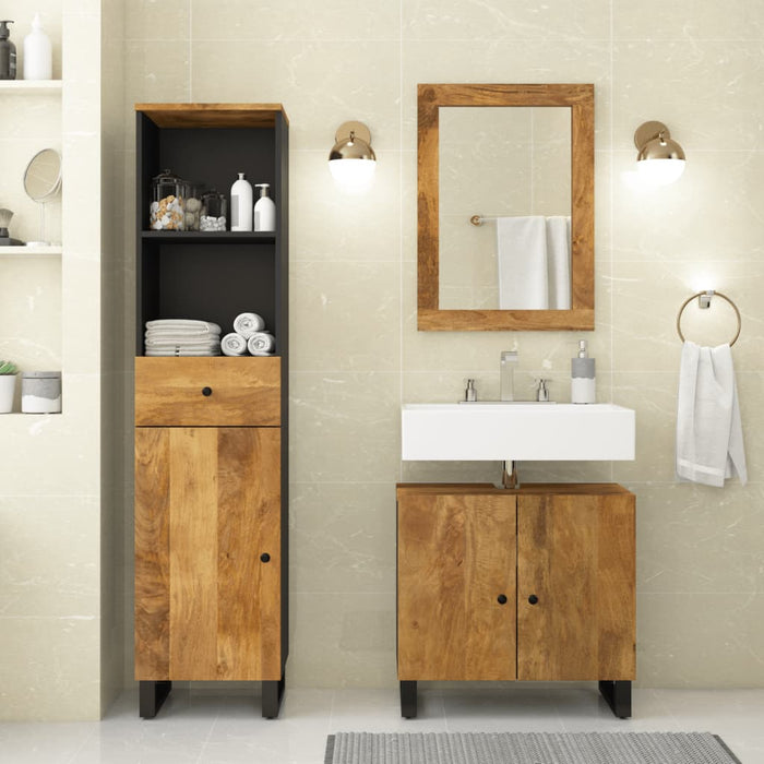 Set mobilier de baie, 3 piese, lemn masiv de mango - WALTI WALTI