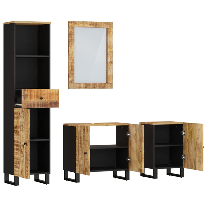 Set mobilier de baie, 4 piese, lemn masiv de mango WALTI