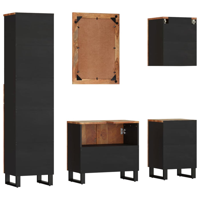 Set mobilier de baie, 5 piese, lemn masiv reciclat - WALTI WALTI