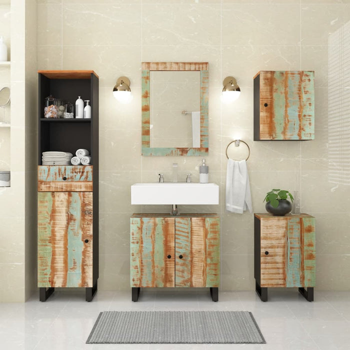 Set mobilier de baie, 5 piese, lemn masiv reciclat - WALTI WALTI
