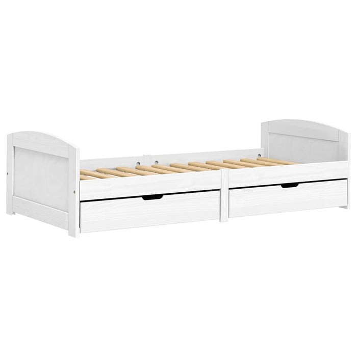 Pat de zi cu 2 sertare "IRUN", alb, 90x200 cm, lemn masiv pin - WALTI WALTI