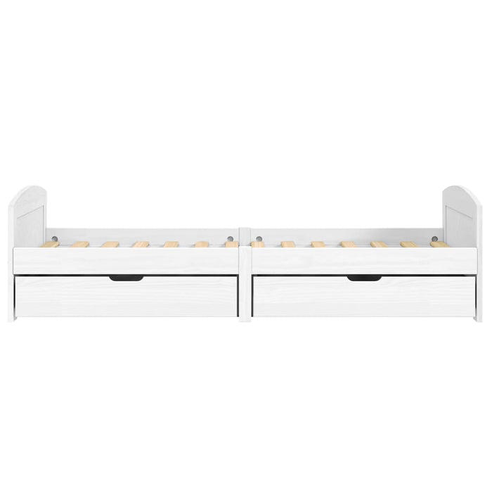 Pat de zi cu 2 sertare "IRUN", alb, 90x200 cm, lemn masiv pin - WALTI WALTI