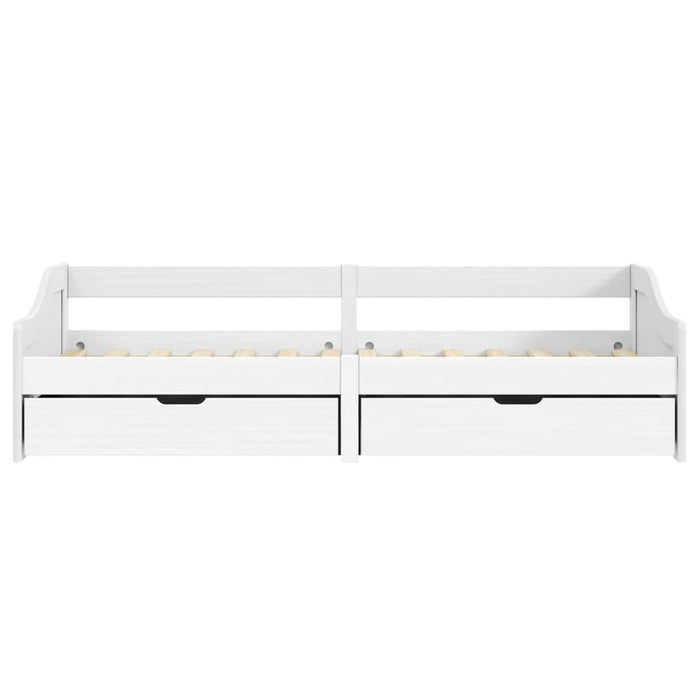 Pat de zi cu 2 sertare "IRUN", alb, 90x200 cm, lemn masiv pin - WALTI WALTI