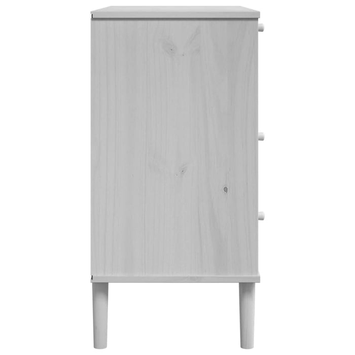 Dulap sertar SENJA ratan aspect alb 80x40x80 cm lemn masiv pin - WALTI WALTI